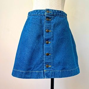 American apparel button front denim skirt
